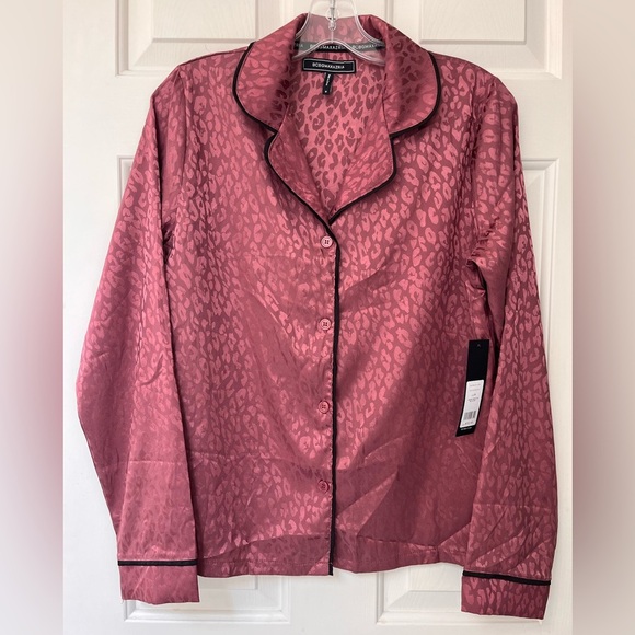 NWT BCBGMAXAZRIA Deco Rose Leopard Satin Top S - Picture 5 of 13